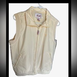 Vintage Elandale Pale Yellow Sleeveless Golf Vest With Pockets Small
